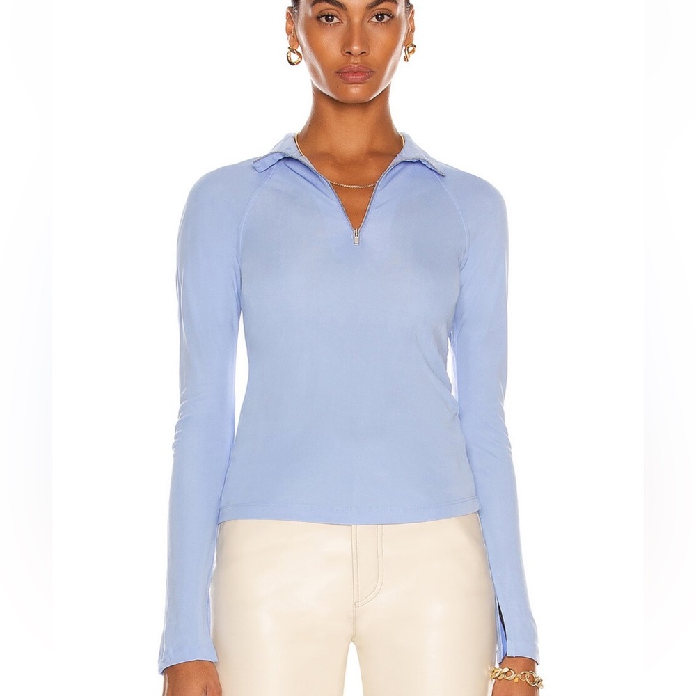 Helmut Lang Purple Periwinkle Zip Top